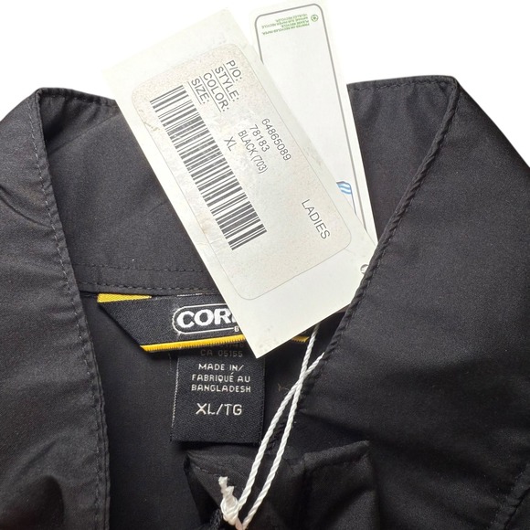 Core365 Ladies XL Black Lightweight Full Zip Windbreaker Jacket Logo - Picture 2 of 6